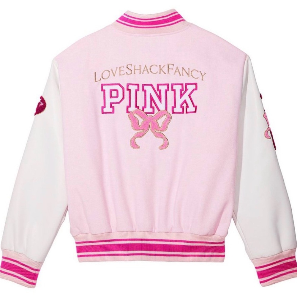 PINK Victoria's Secret x LoveShackFancy Varsity Jacket - Picture 6 of 7